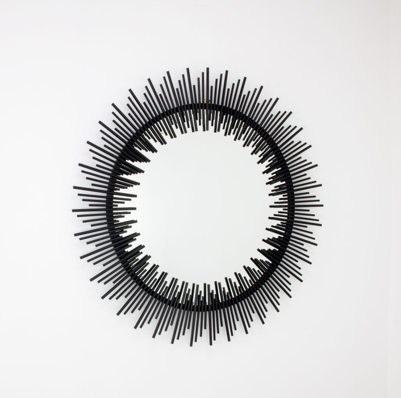 Pierre Black Sunburst Mirror - Image 4