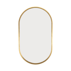 Tuma Gold Oval Wall Mirror- Lillian Home