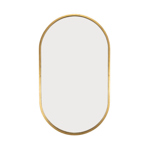 Tuma Gold Oval Wall Mirror- Lillian Home