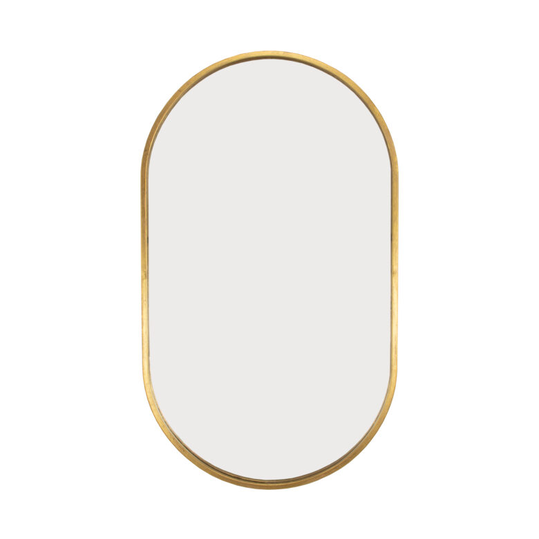 Tuma Gold Oval Wall Mirror- Lillian Home