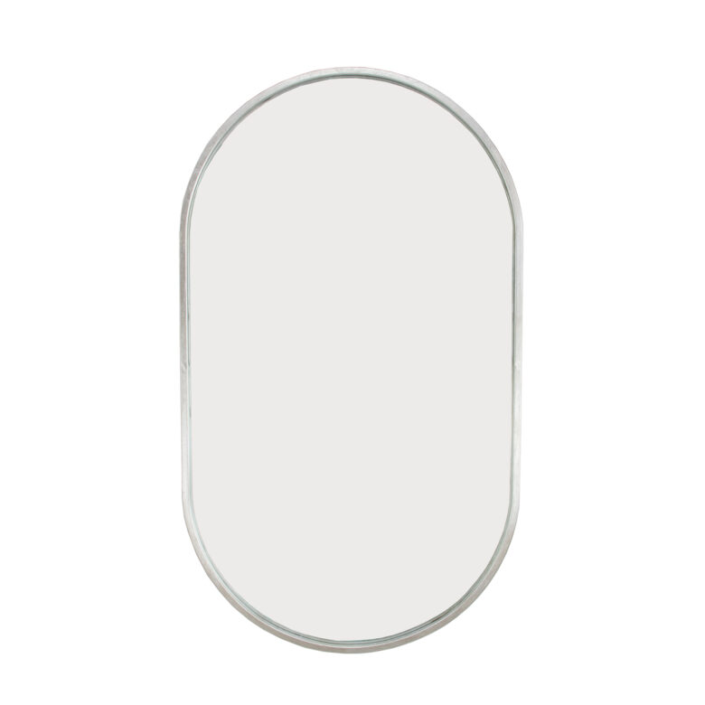 Tuma Silver Oval Wall Mirror- Lillian Home