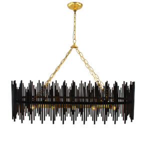 Atlas Black Oval Chandelier- Lillian Home