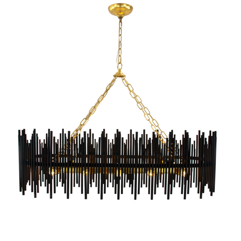 Atlas Black Oval Chandelier- Lillian Home