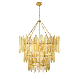 Atlas Gold 3 Tier Chandelier- Lillian Home