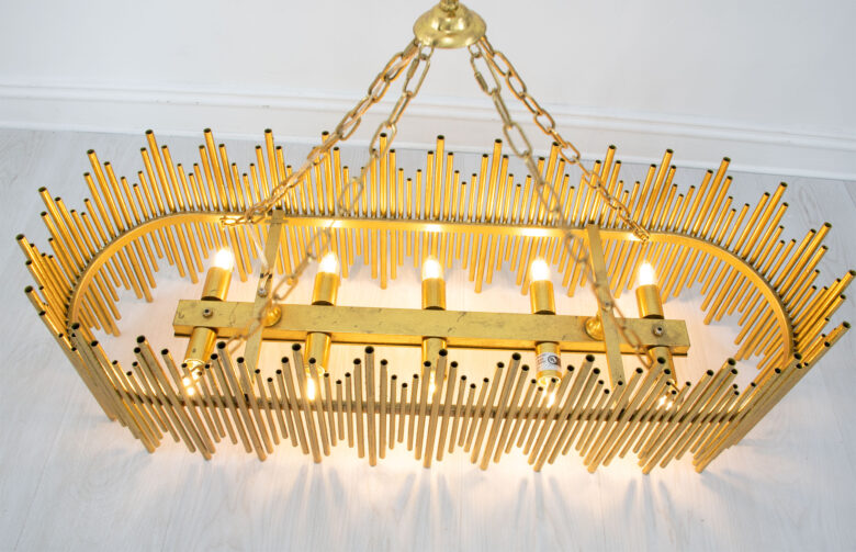 Atlas Gold Oval Chandelier- Lillian Home