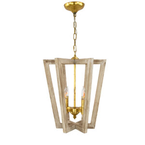 Lea Natural Oak Small Chandelier- Lillian Home