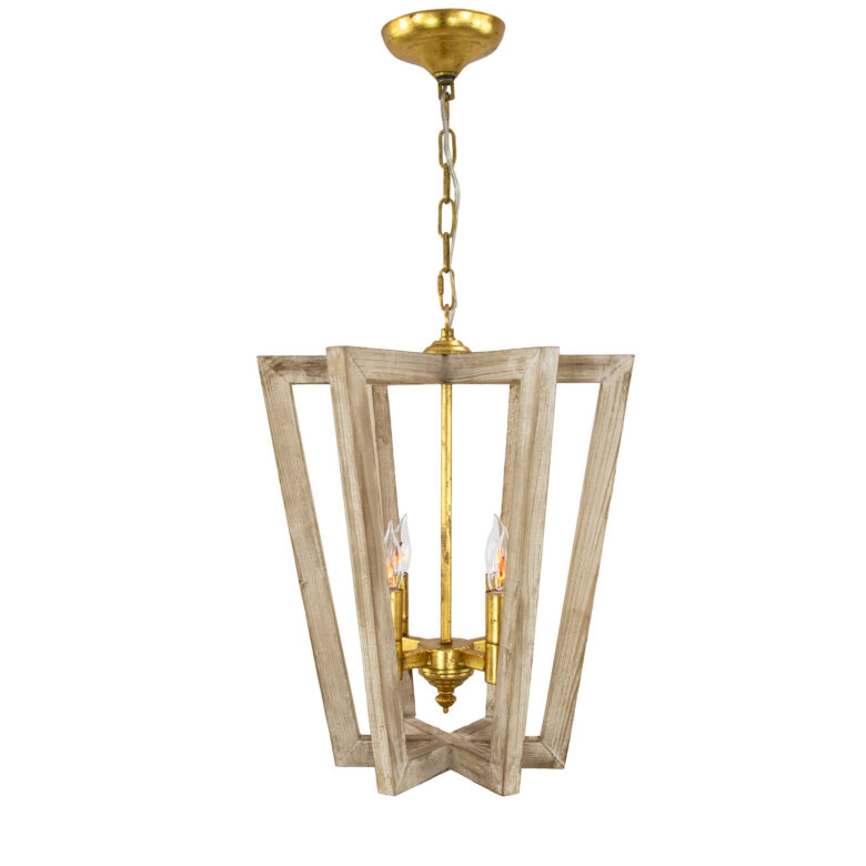 Lea Natural Oak Small Chandelier- Lillian Home