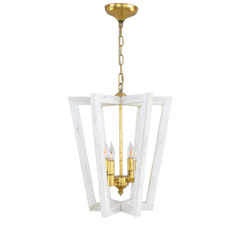 Lea White Oak Small Chandelier- Lillian Home