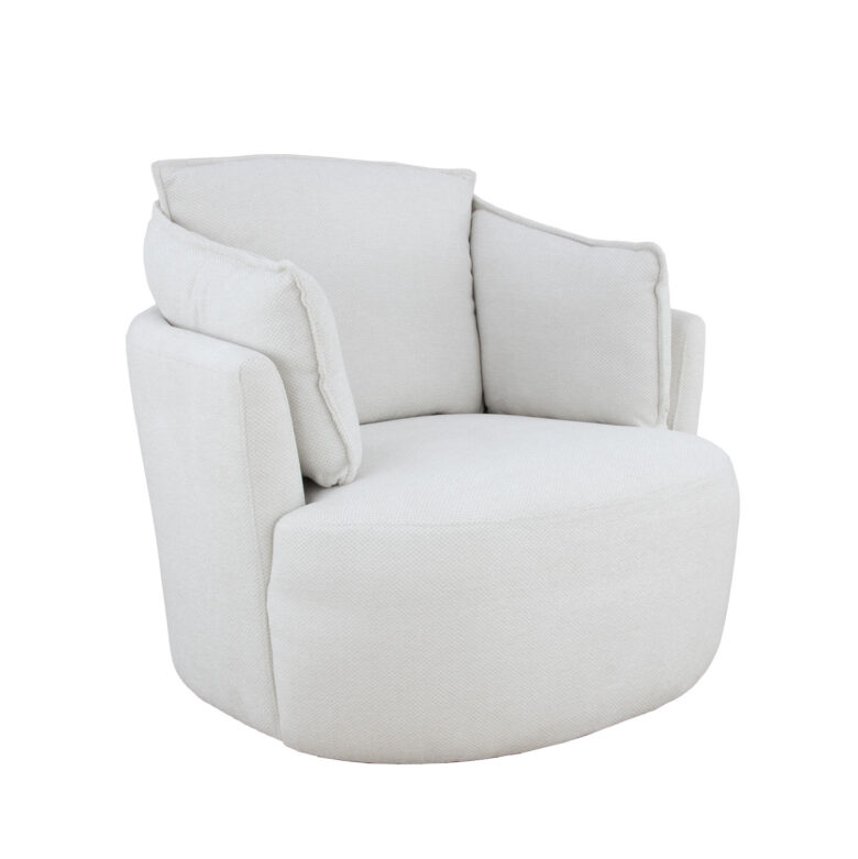 Maya Swivel Armchair Beige- Lillian Home