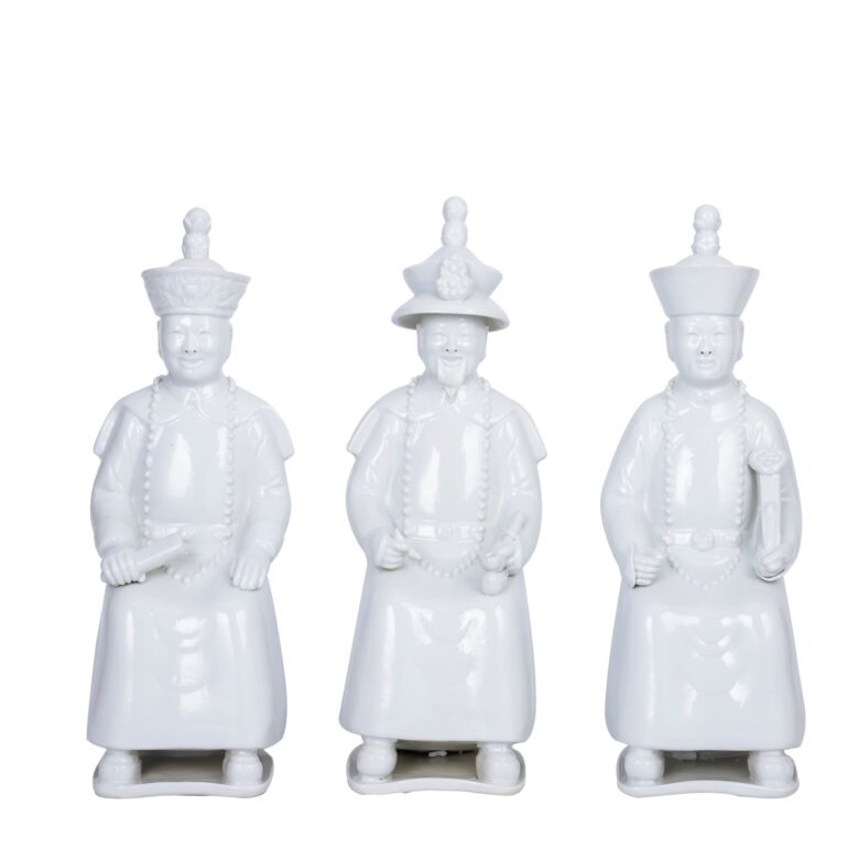 White Sitting Qing Emperors of 3 Generations - Set -