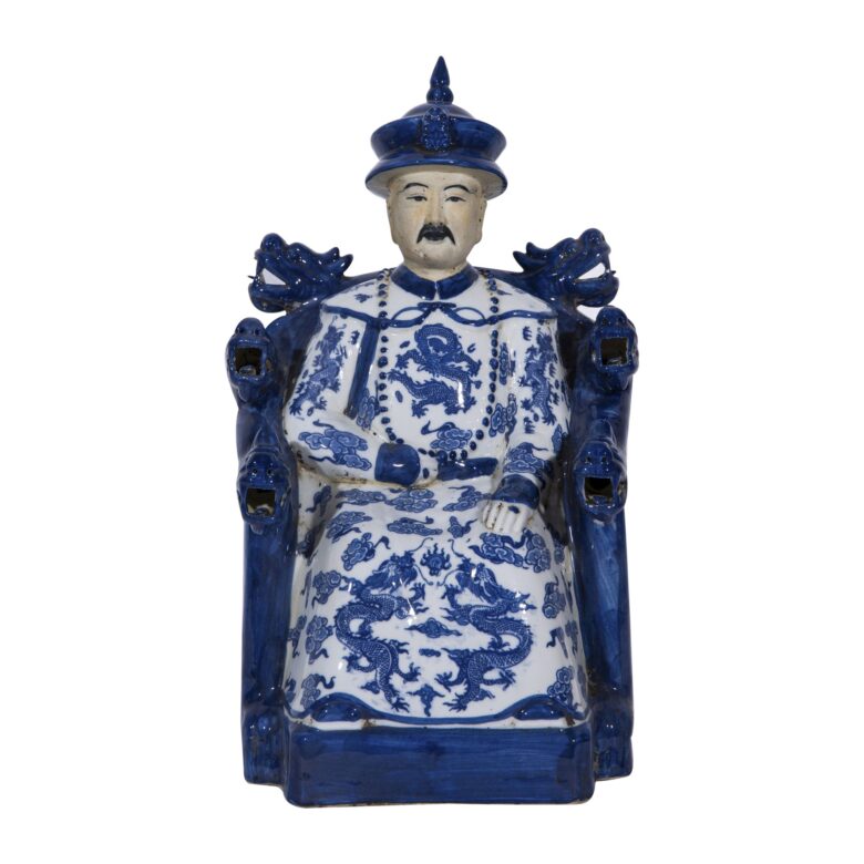 Blue And White Emperor On Throne