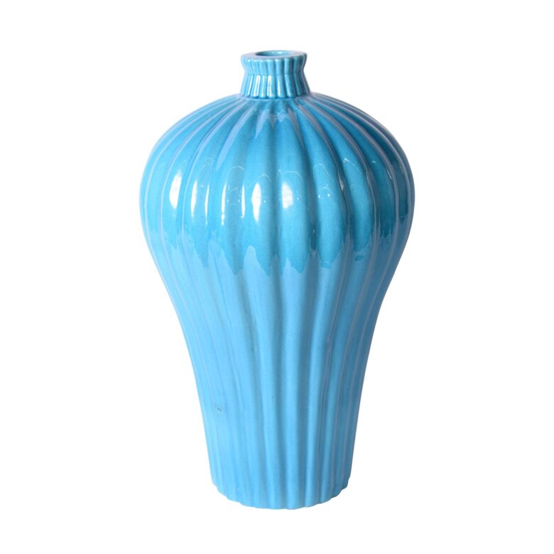 Fluted Plum Vase - Turquoise