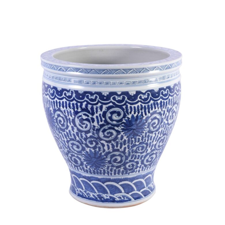 Blue & White Twisted Lotus Planter