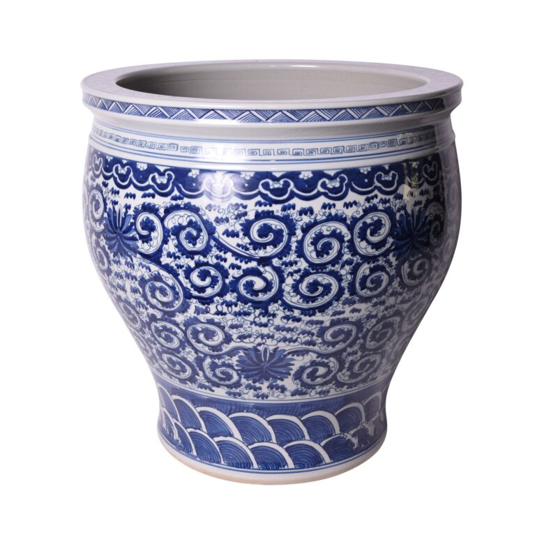 Blue & White Twisted Lotus Planter - XL