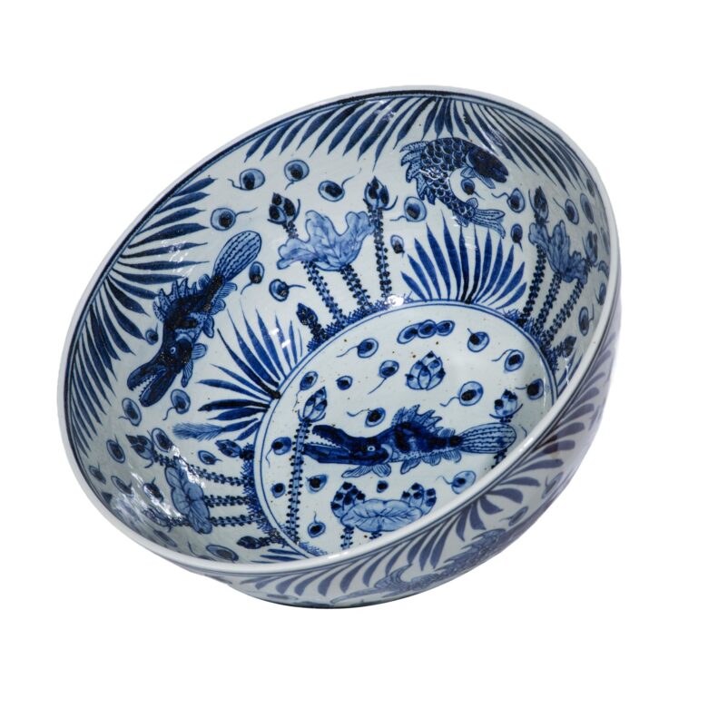 Blue And White Double Side Fish Bowl