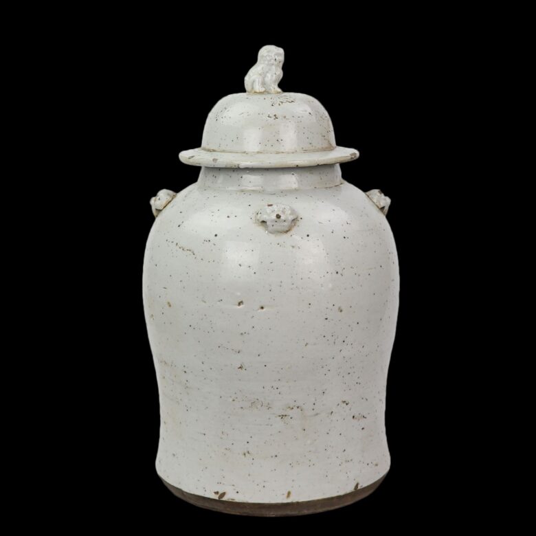 Vintage White Temple Jar - Large