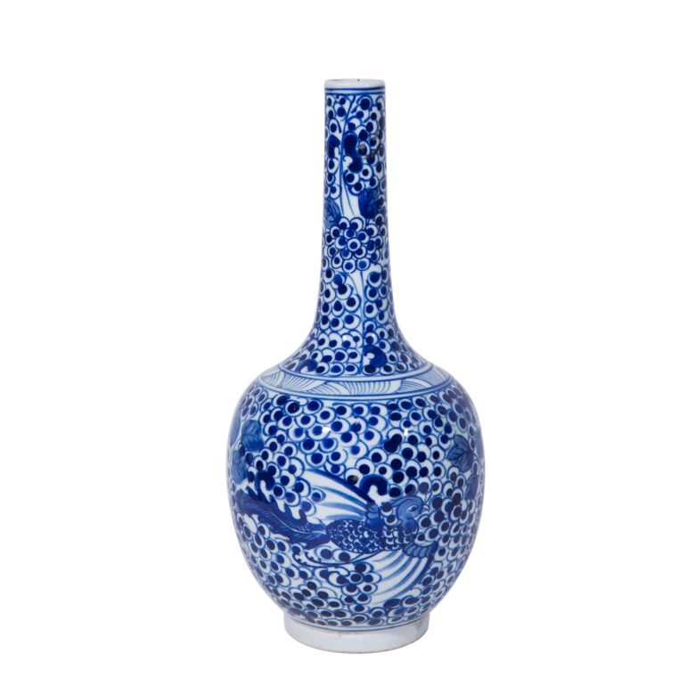 Small Vase Long Neck Phoenix Floral Motif