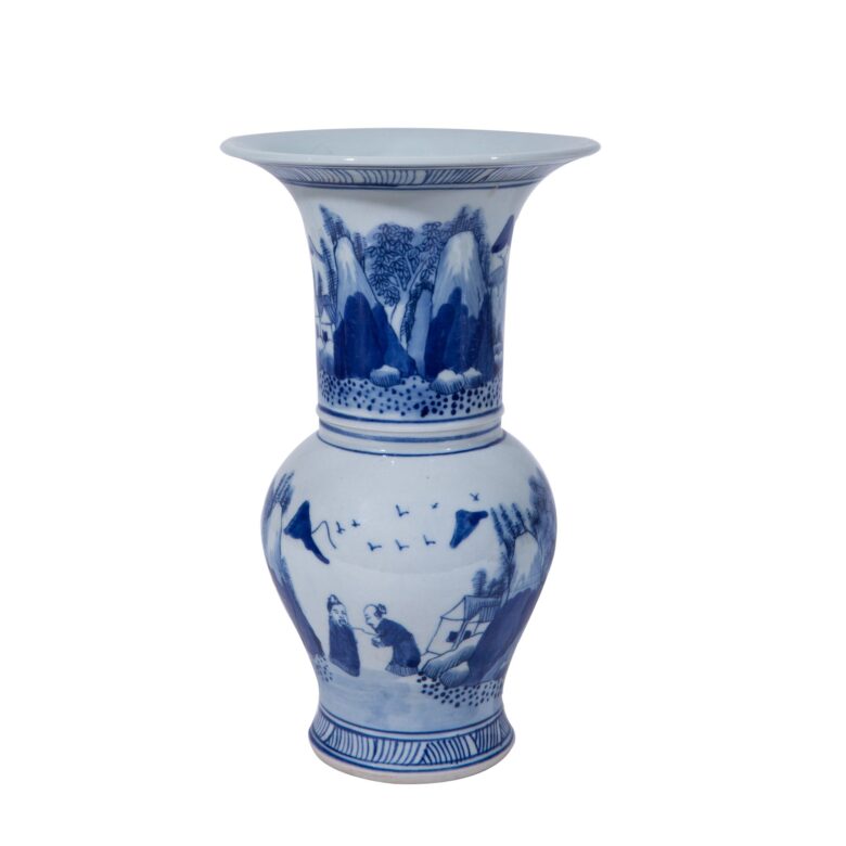 Small Wide Mouth Vase Mountain Motif