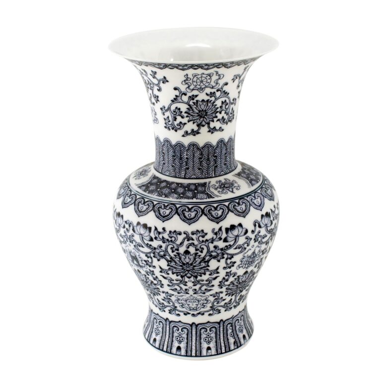 B&W Twisted Lotus Baluster Vase