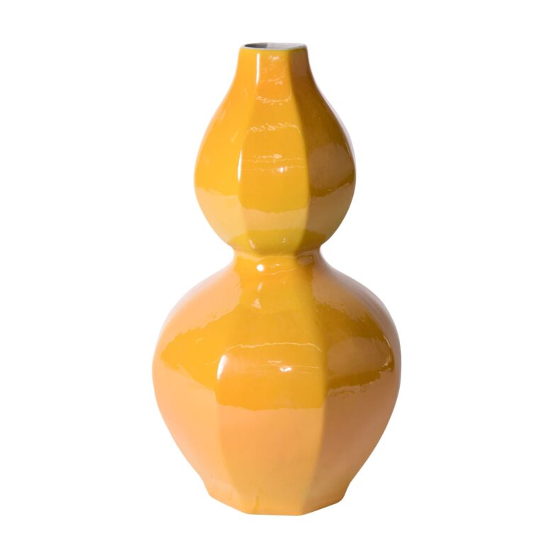 Hex Gourd Vase - Imperial Yellow