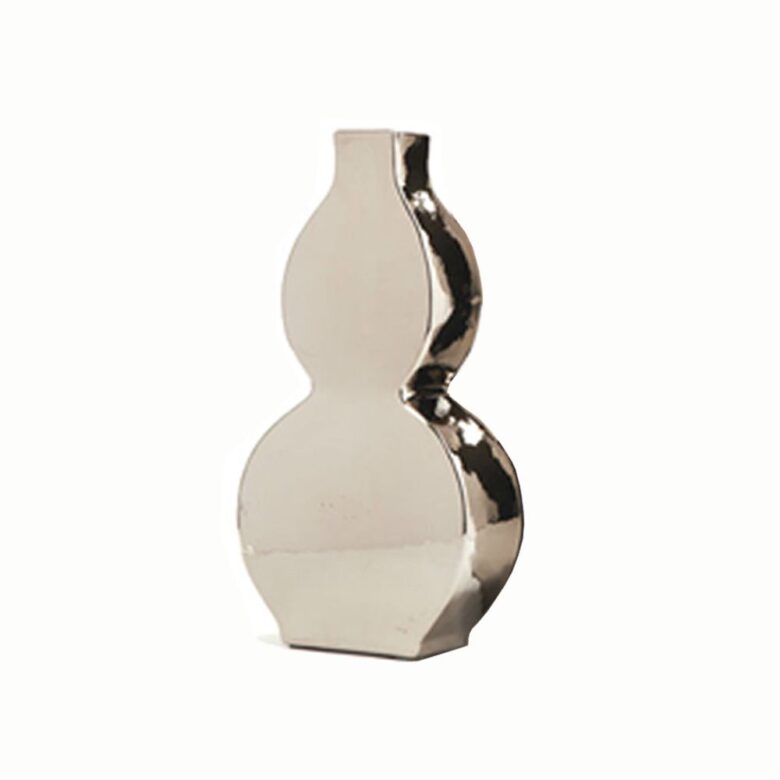 Flat Gourd Vase - Silver