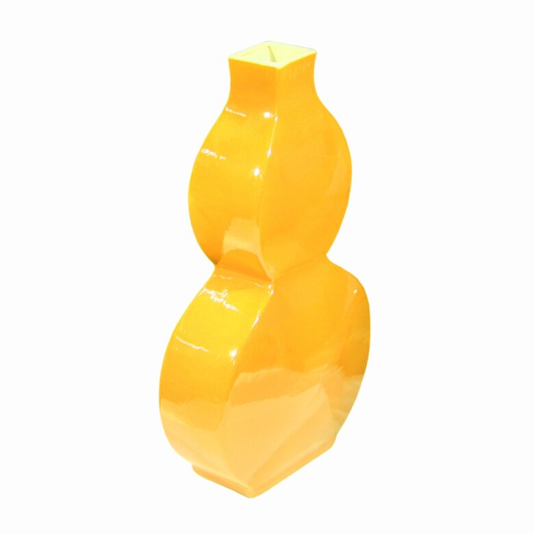 Flat Gourd Vase - Yellow