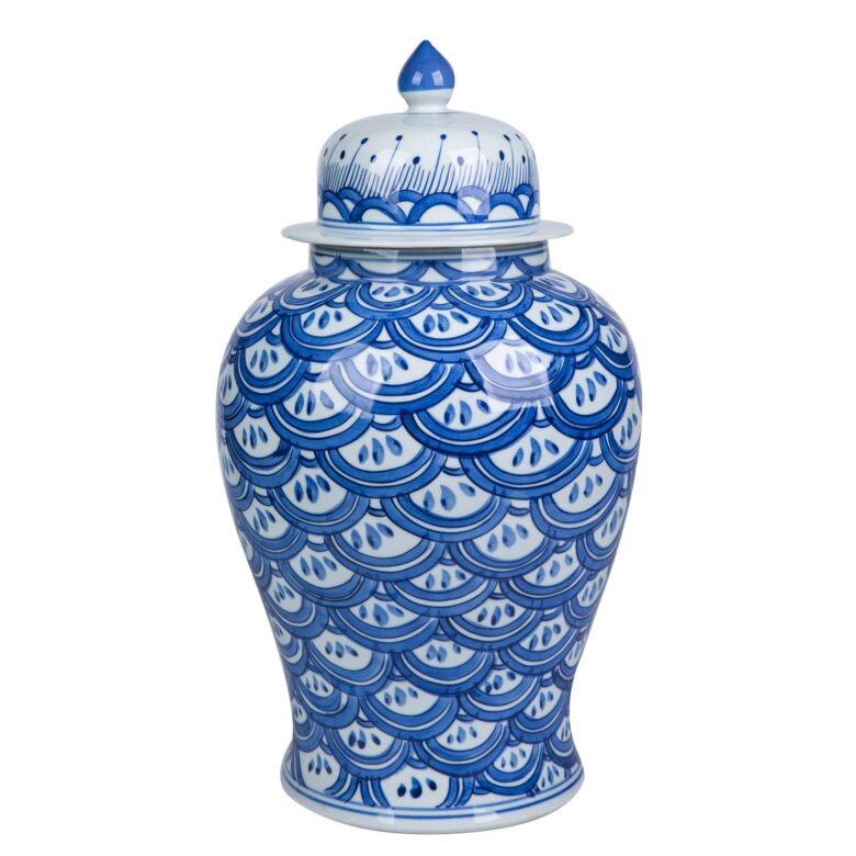 Blue Sea Wave Temple Jar Large