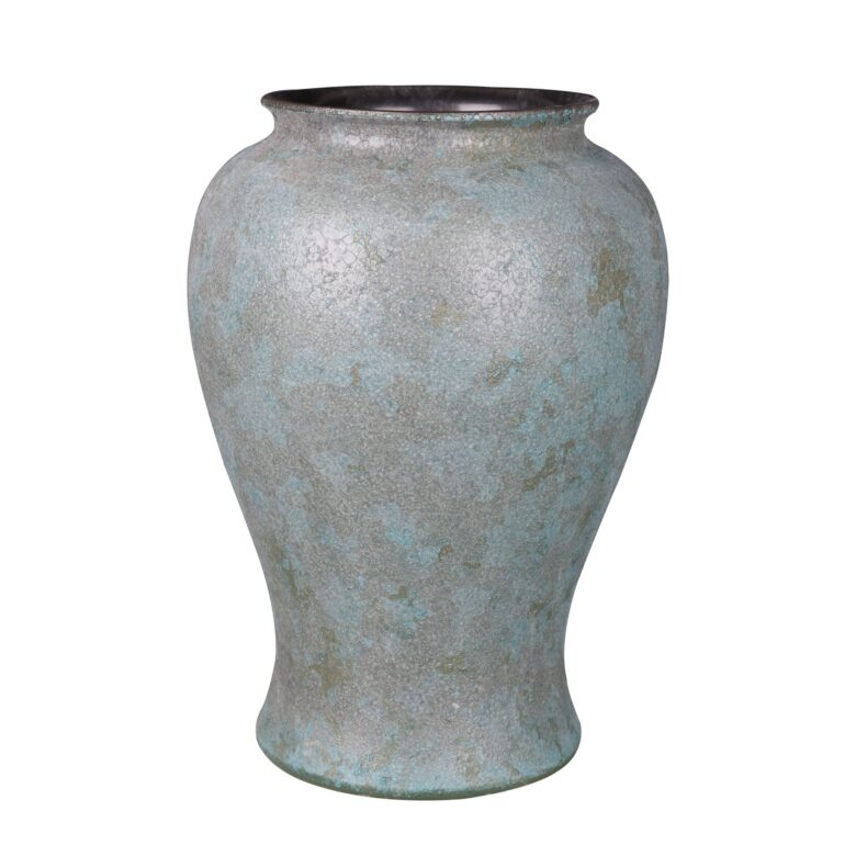 Weathered Bronze Green Crackle Jar - M