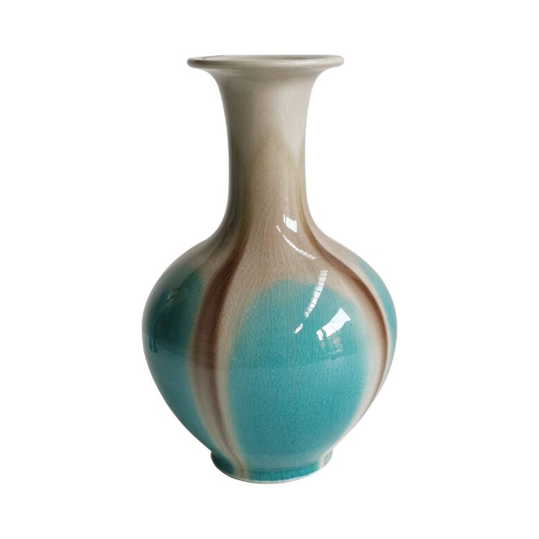 Blue Reaction Glazed Ballon Vase