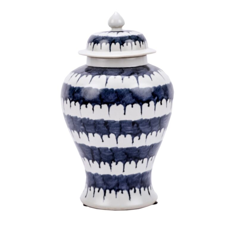 Blue & White Porcelain Drip Temple Jar