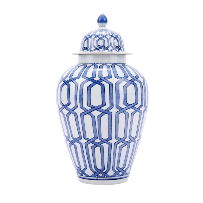 Blue & White Crossing Dimaond Heaven Jar