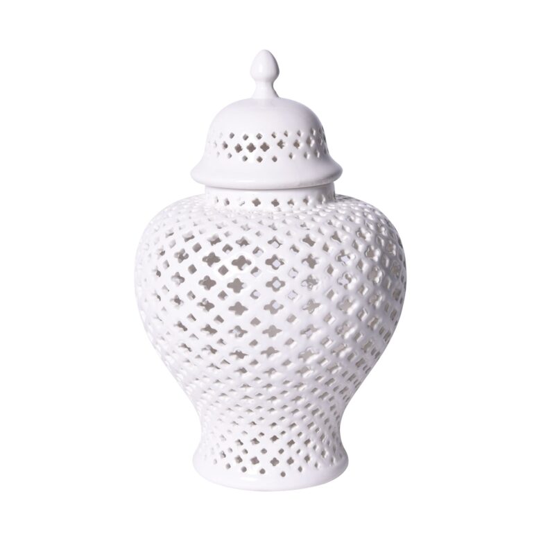 White Lattice Ginger Jar Medium