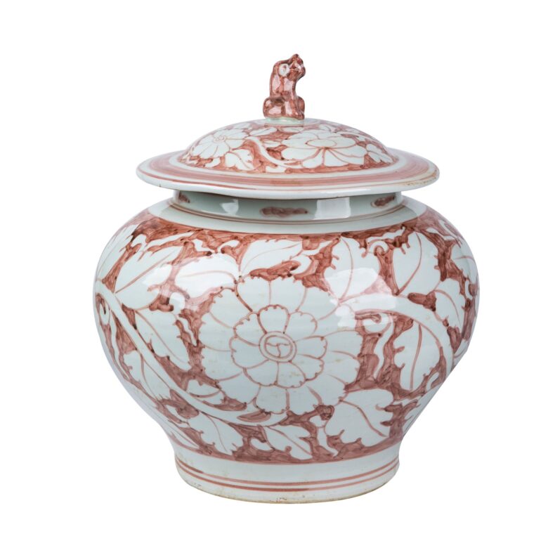 Moka Peony Foo Dog Lid Jar