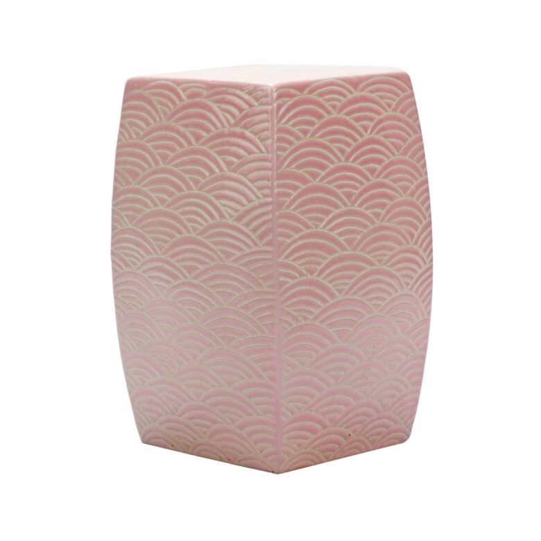 Sea Wave Square Garden Stool Blush Pink