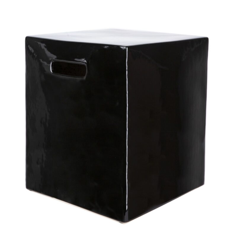 Hampton Square Garden Stool - Black