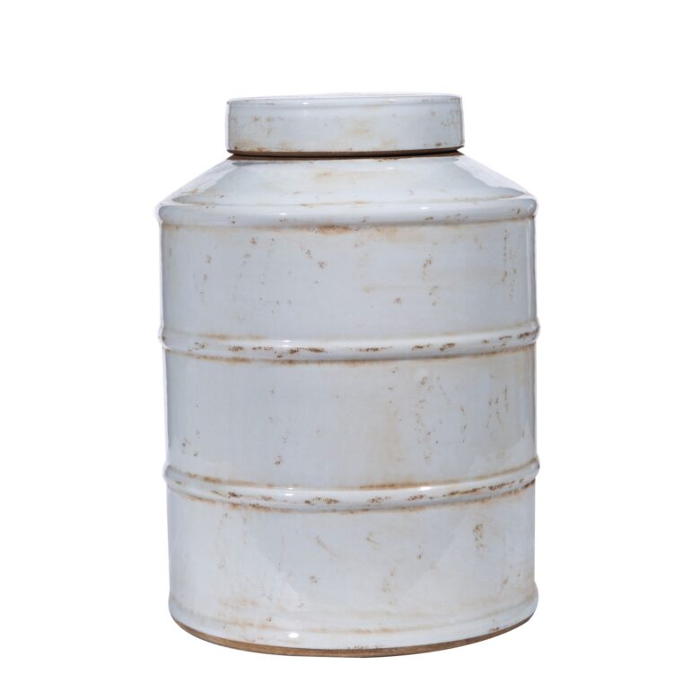 Busan White Ribbed Tea Jar