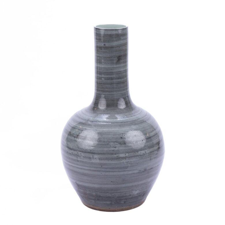 Iron Gray Globular Vase Large