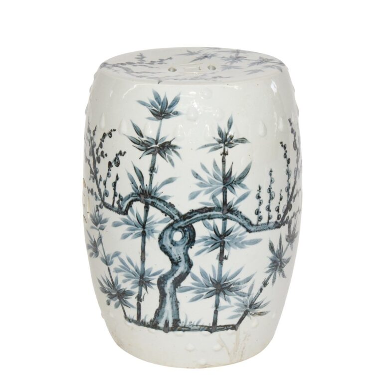 Blue And White Porcelain Garden Stool Magpie On Treetop