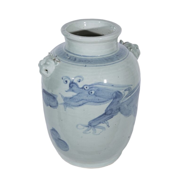 Double Lion Handle Dragon Pot