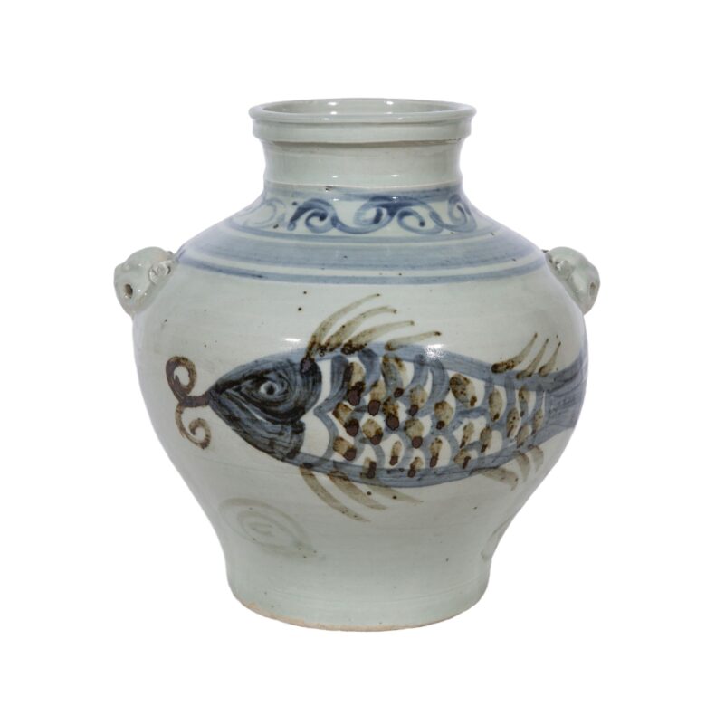 Double Lion Handle Fish Jar Small