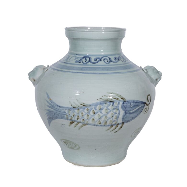 Double Lion Handle Fish Jar Large..