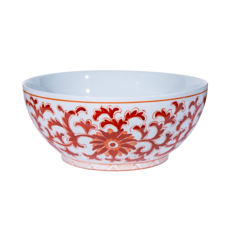 Orange Twist Flower Vine Bowl