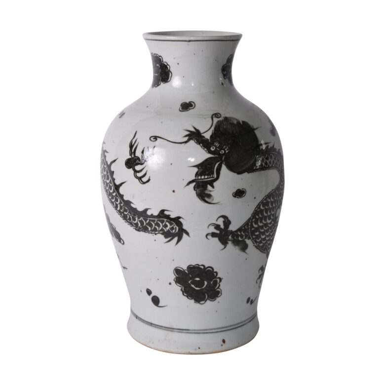 Black Dragon Porcelain Fairy Vase Large