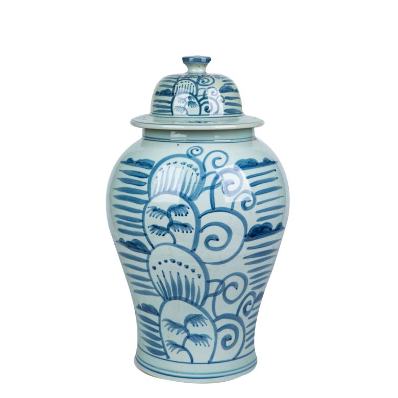 Breeze Temple Jar Blue Motif