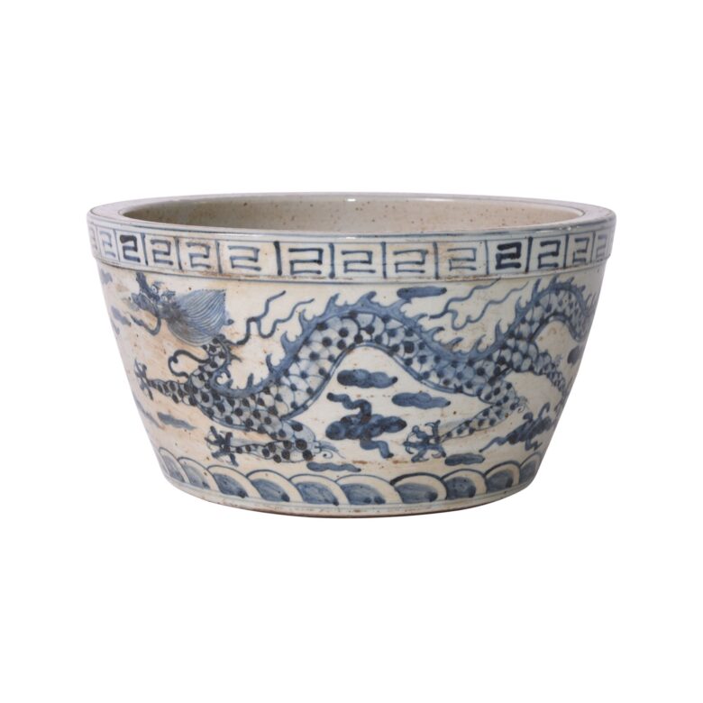 Blue And White Ming Dragon Bowl