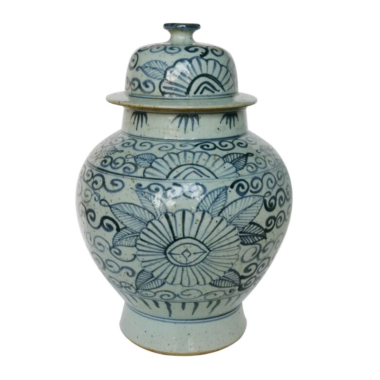 Blue And White Ancestor Sunflower Small Temple Jar