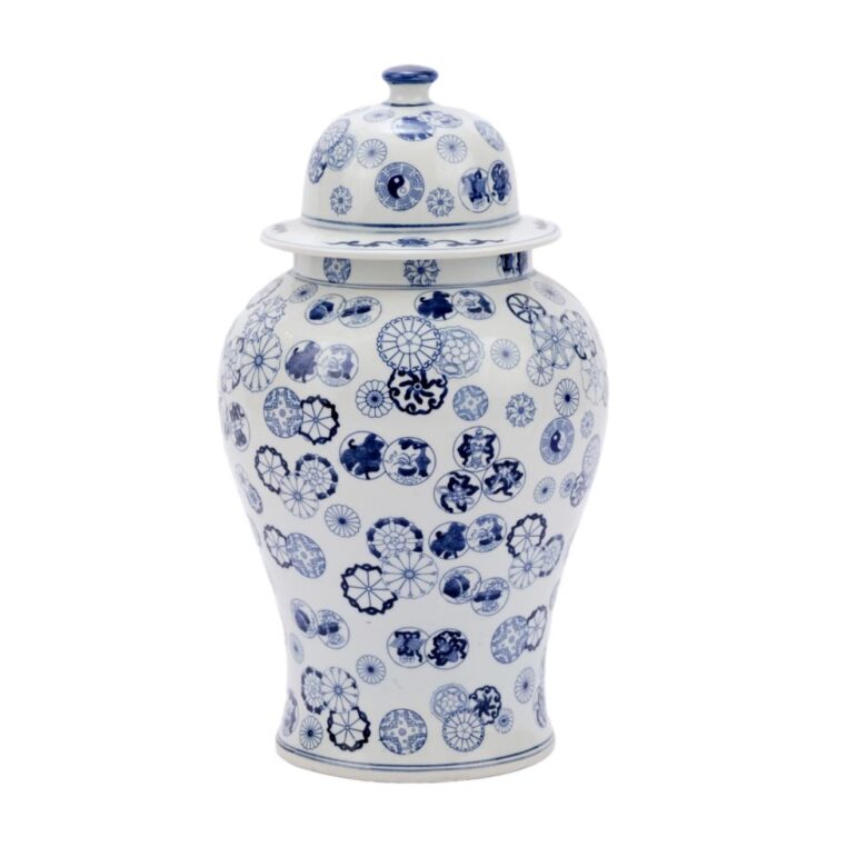 Blue And White Porcelain Dragon Pheonix Tea Jar