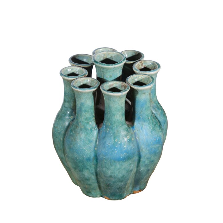 Speckled Green Nine Tube Vase