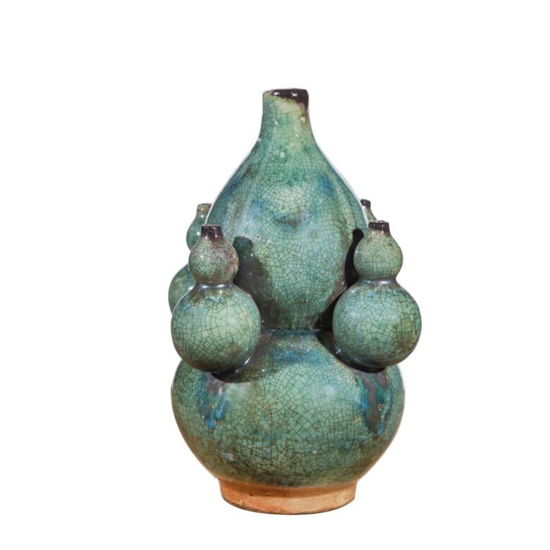 Speckled Green Five Gourd Vase