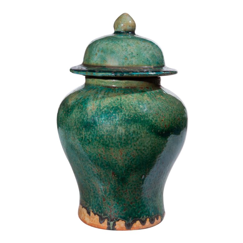 Speckled Green Small Temple Jar